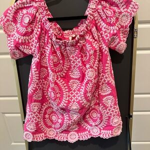 Vici Pink and White Floral Blouse